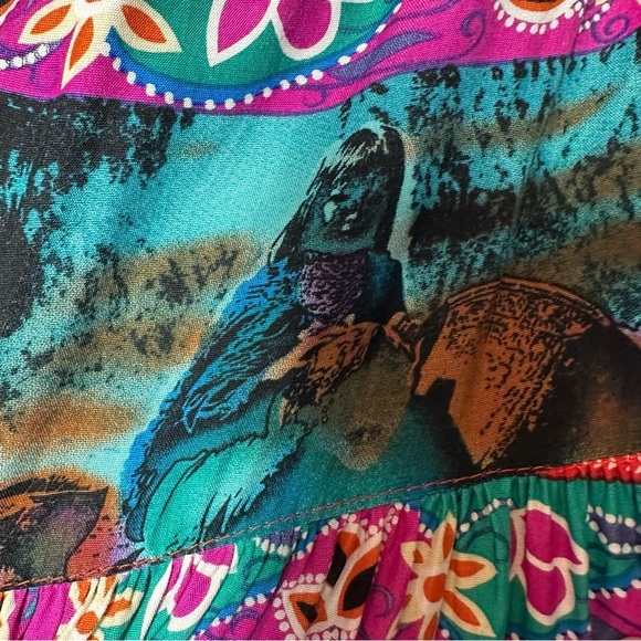 Vintage Skirt Maxi 80s Hippy Boho Gypsy Southwestern Aztec USA Native American - Picture 9 of 15